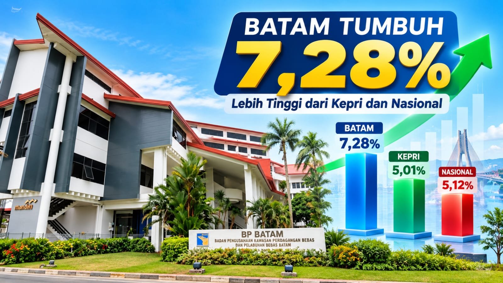 Batam Tumbuh 7,28 Persen, Lebih Tinggi dari Kepri dan Nasional Batam Tumbuh 7,28 Persen, Lebih Tinggi dari Kepri dan Nasional