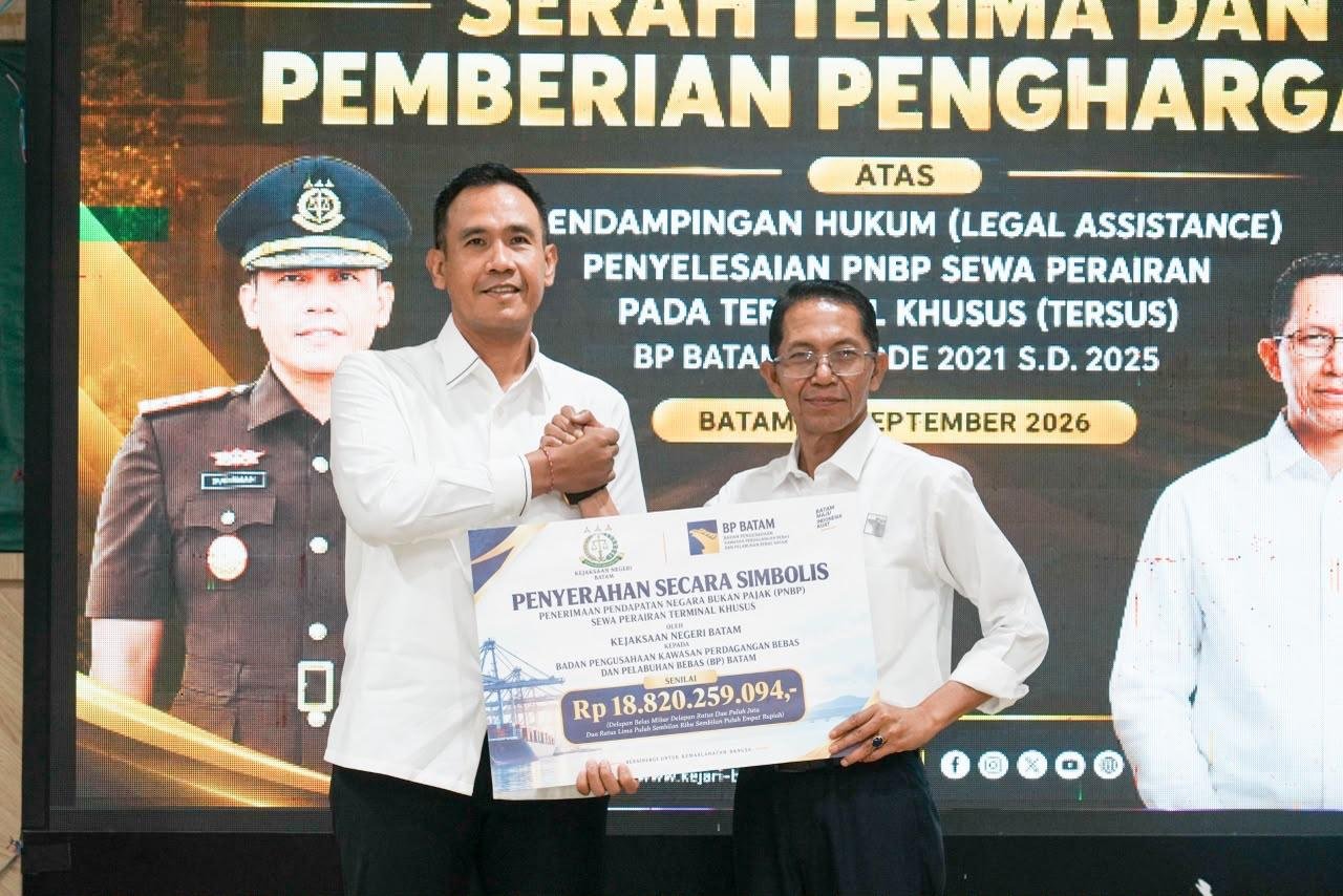 Sinergi BP Batam dan Kejari Batam, Rp18,82 Miliar PNBP Sewa Perairan Tersus Berhasil Diselesaikan Sinergi BP Batam dan Kejari Batam, Rp18,82 Miliar PNBP Sewa Perairan Tersus Berhasil Diselesaikan